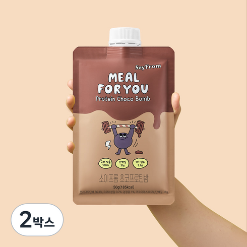 소이프롬 스위치온 혈당 다이어트 밀포유 초코 프로틴밤 식물성 고단백질 30g 포함 쉐이크 보충제, 2박스, 350g