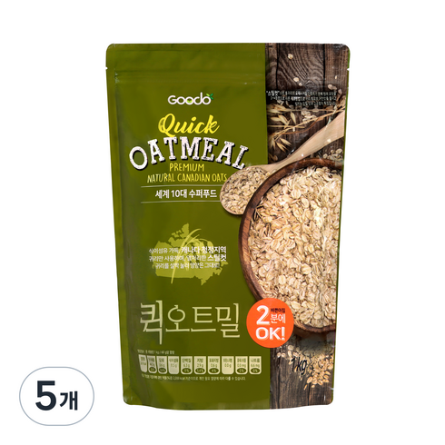 구도 퀵오트밀, 1kg, 5개