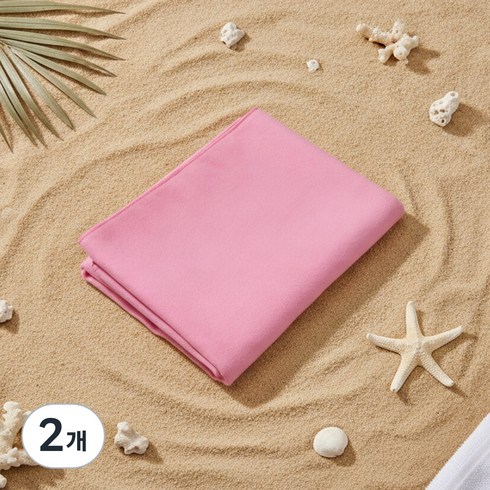 JWK 국산 초극세사 비치 타월 스포츠 타월 60 x 120 cm, Pink, 2개