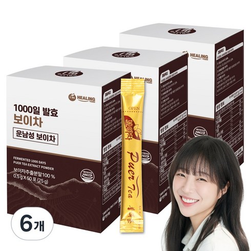 아임힐링 운남성 보이차 스틱, 500mg, 50개입, 6개