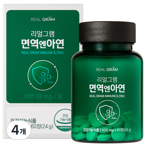 리얼그램 면역엔아연, 60정, 4개