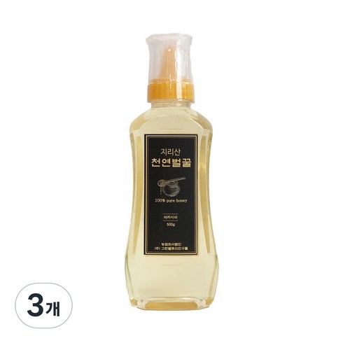 자연에서 온 지리산 자연벌꿀 자연산 아카시아꿀, 500g, 3개