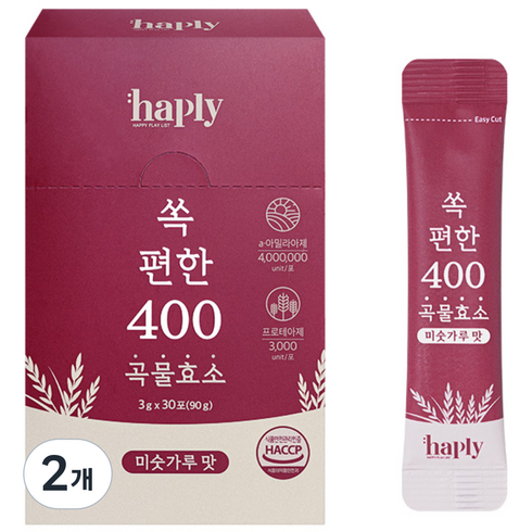 해플리 쏙편한 400만 곡물효소, 2개, 30회분