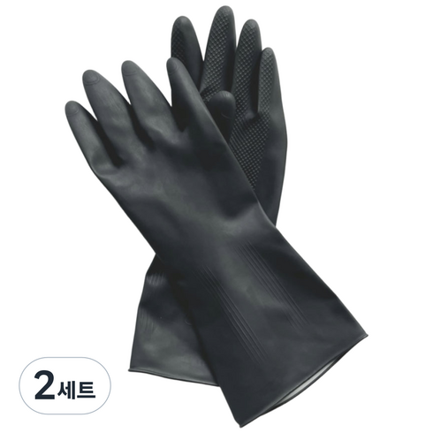 하우스팡 라텍스 천연 블랙 주방 설거지 청소용 방수 다용도 고무장갑, 미디움5EA, 2세트