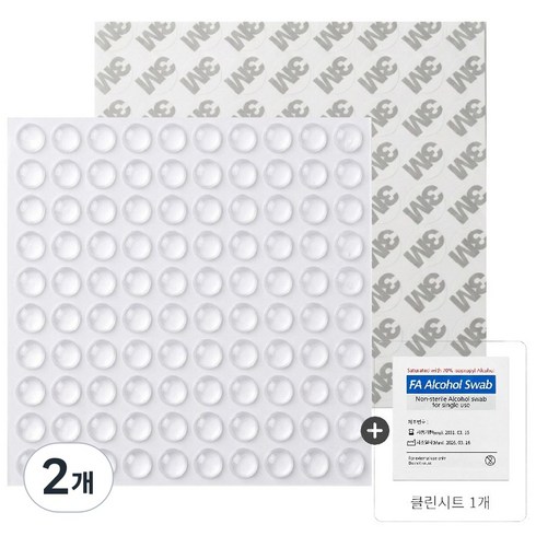 3M 제이테크 미끄럼방지 충격완화 소음방지 범퍼 스티커 100p 클린시트 세트, 투명, 2개