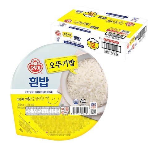 밥 한 그릇의 혁신, 오뚜기 맛있는 오뚜기밥 12개입, 압도적인 가성비와 편리함의 조화!