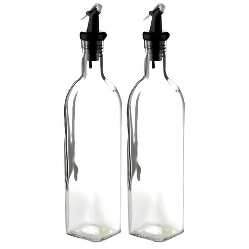 Sinogeulraseu Oil Bottles 2 P Black , 500 ml, 2 Pack (시노글라스 오일병 2P 블랙, 500ml, 2개)