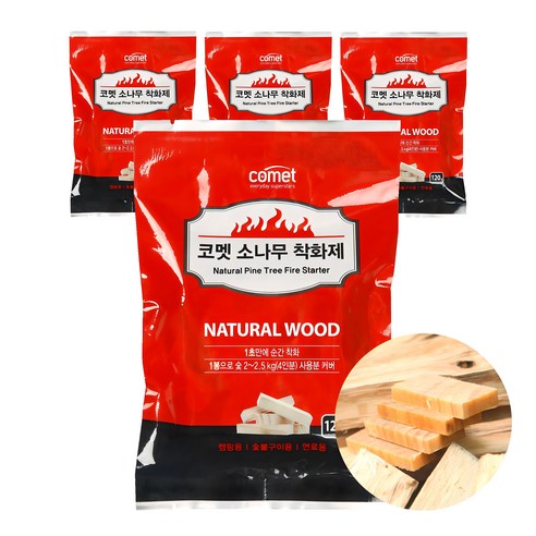 코멧 100% 천연 소나무 착화제 4개입x4팩 이미지