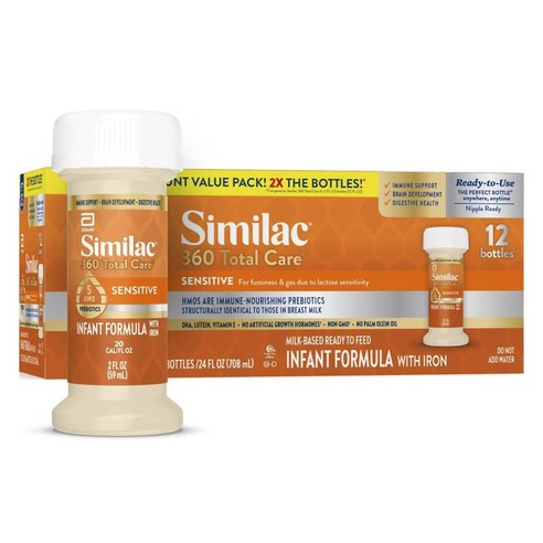 Abbott 亞培 Similac 心美力 兒童 360 Total Care Sensitive 5 HMO 益生元配方奶含鐵奶即食, 12 ...