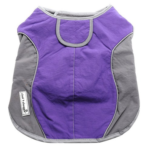 cloak&dawggie Precision Fit 運動派克大狗外套, 紫+灰- 羽絨外套/外套