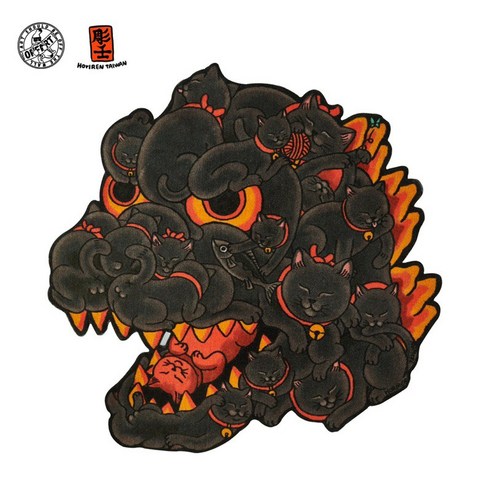 紅蓮百猫　カーペット　ラグ　雑貨　インテリア　ポップアート//OFF ART OFF ART x 彫壬哥吉拉百貓紅蓮浮世繪地毯- 地毯| 酷澎