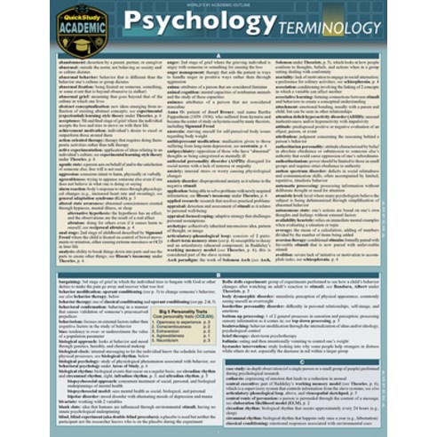 Psychology Terminology: A Quickstudy Laminated Reference Guide Other ...