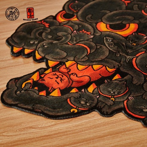 OFF ART x 彫壬哥吉拉百貓紅蓮浮世繪地毯- 地毯| 酷澎
