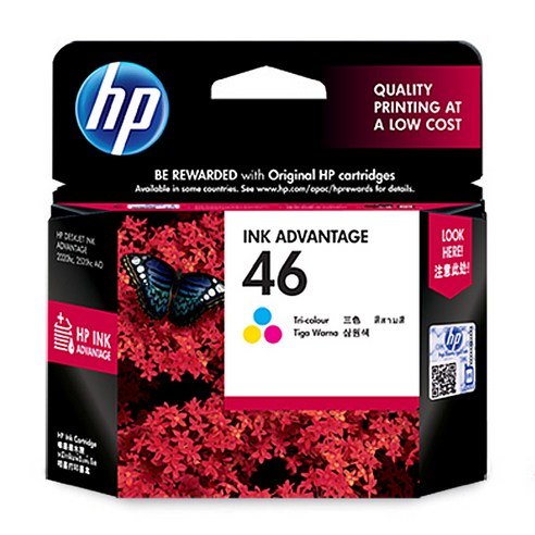 HP NO.46 정품잉크 CZ638AA, 삼원색, 1개