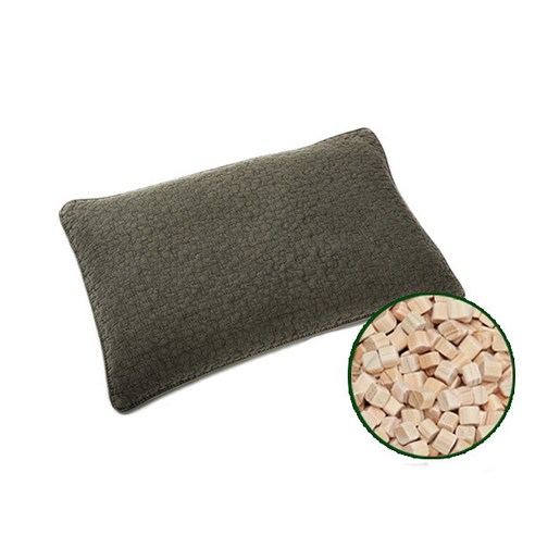 친환경편백아트 순면 천연염색 편백 베이지 베개 큐브칩 후기 분석 - 제품 전체 모습