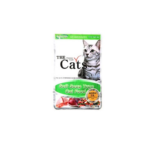 더캣츠 스프 타입 고양이 파우치, 치킨+연어 혼합맛, 50g, 1개