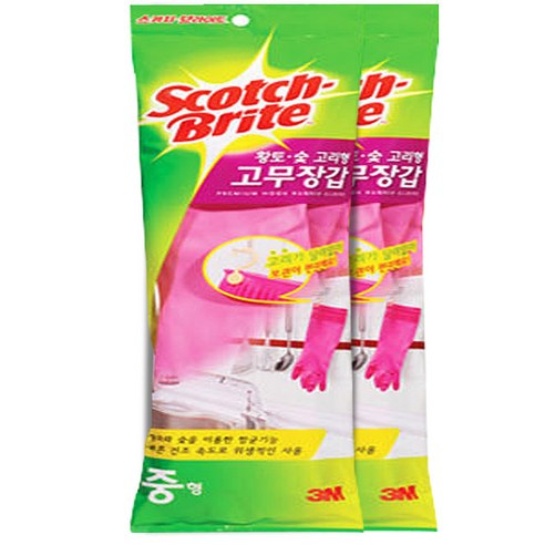 스카치브라이트 황토 숯 고리형 고무장갑