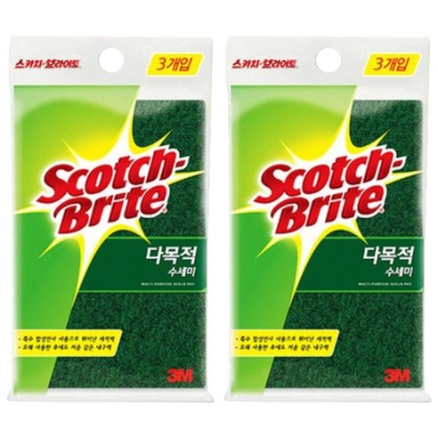 스카치브라이트 3M 다목적 수세미 소, 3개입, 2개