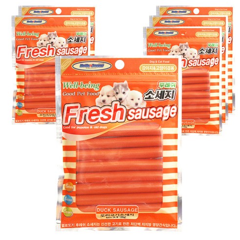 헬로도기 강아지 고양이 후레시 소세지 8p, 양고기맛, 120g, 6개
