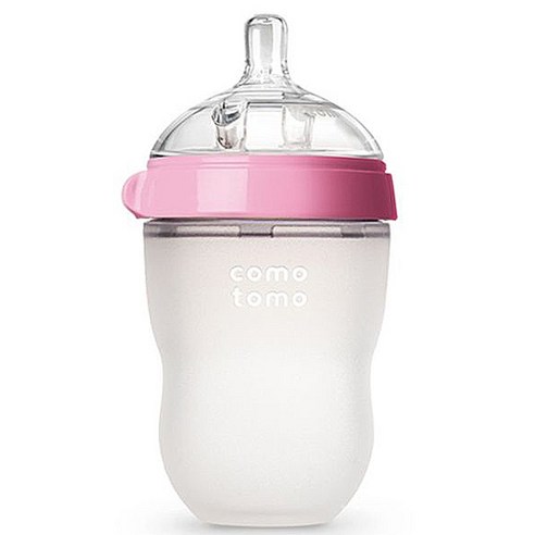 코모토모 실리콘젖병 싱글팩, 핑크, 250ml, 1개