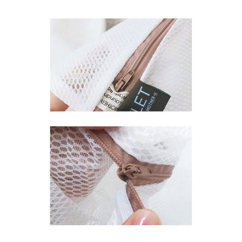 마더케이 무형광 세탁망 사각 3종 후기 분석 - 세탁기 내부 사용 모습