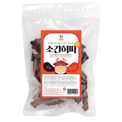 웁스 강아지 수제 간식, 혼합맛(소간/허파), 150g, 1개
