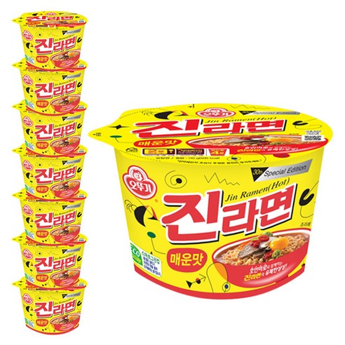 오뚜기 진라면 매운맛 용기 110 g, 8개