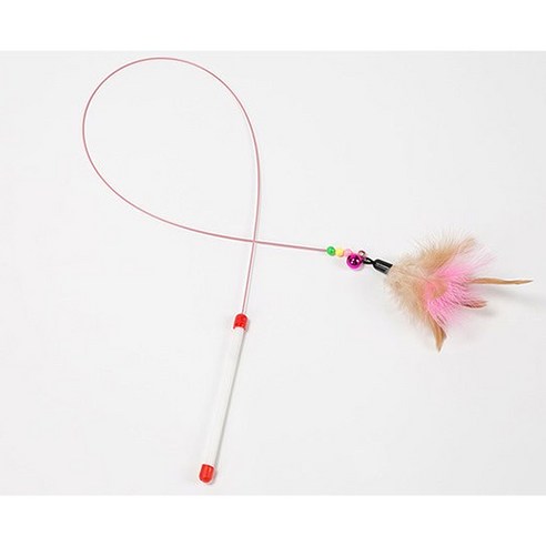 딩동펫 고양이 낚시대 우드 야옹이 + 깃털 + 깃털 와이어 장난감 세트 이미지 4