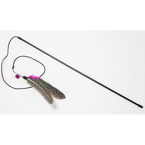 딩동펫 고양이 낚시대 우드 야옹이 + 깃털 + 깃털 와이어 장난감 세트 이미지 2