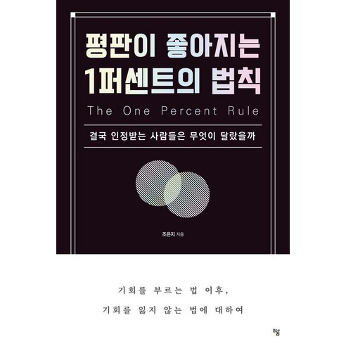 평판이 좋아지는 1퍼센트의 법칙:결국 인정받는 사람들은 무엇이 달랐을까, 상세내용 참조