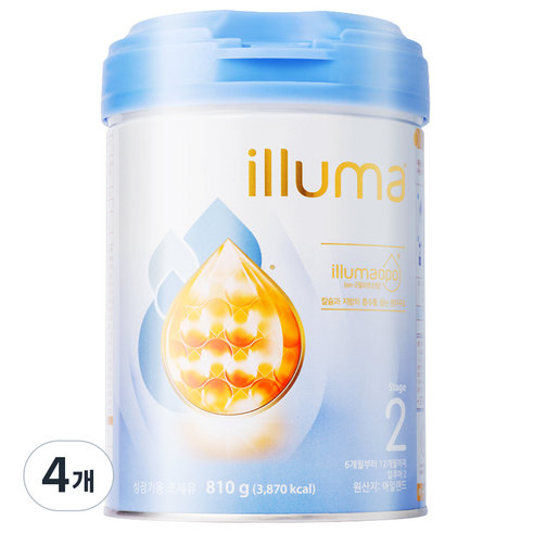 일루마 분유 2단계, 810g, 4개