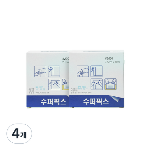 밴드골드 수퍼픽스 거즈 붕대 고정 반창고 2.5cm x 10m, 4개