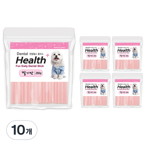 덴탈헬스 강아지 플러스 자이언트 치석제거용껌, 딸기, 250g, 10개