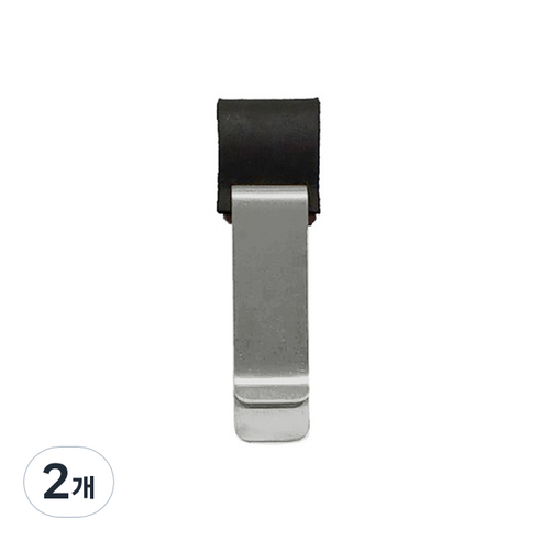 메이크그레이트 다이어리 펜클립 가죽홀더, 실버 블랙, 2개