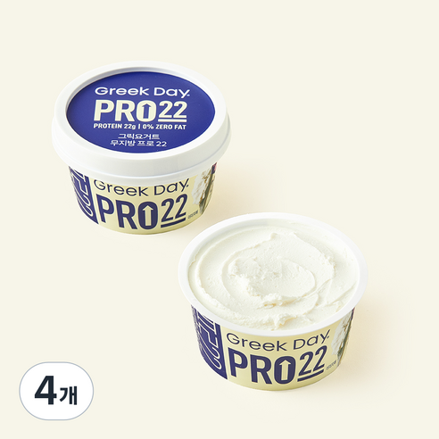 그릭데이 그릭요거트 무지방 프로 22, 100g, 4개