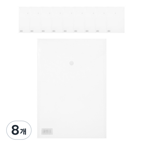 에코청운 PP 벨크로 봉투 군 A4 투명 5p, 8개