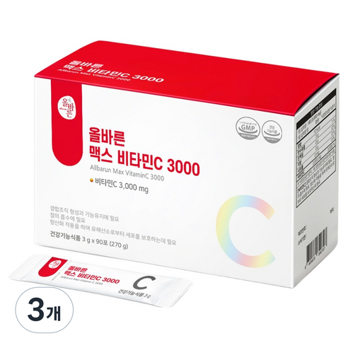 올바른건강식품 맥스 비타민C 3000, 90회분, 3개