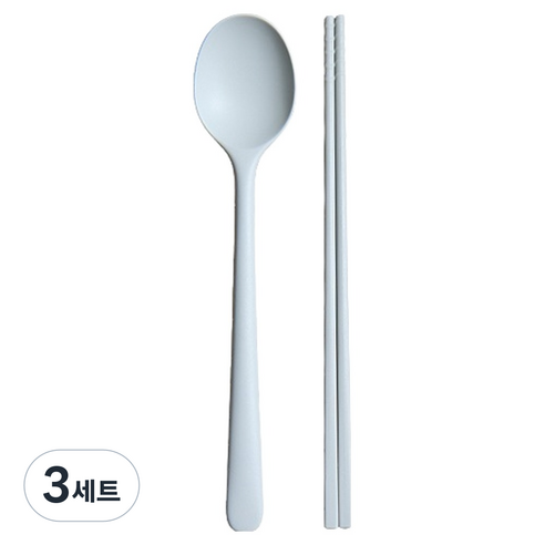 라임올리브 실리콘 1인용 수저세트 SL084, 그레이, 3세트, 숟가락 + 젓가락