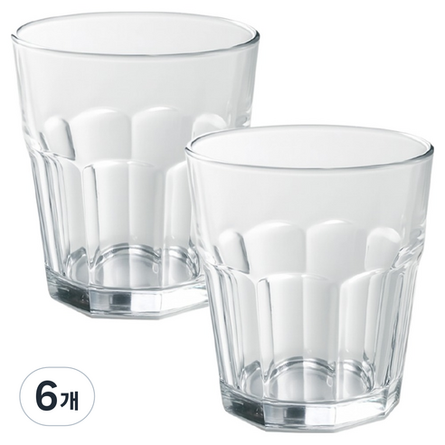 리빙메이트 트라이탄 팔각 물컵 270ml, 투명, 6개