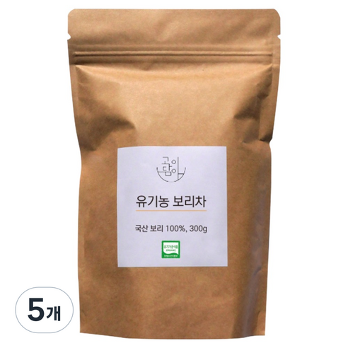 고이담아 국산 볶은 보리 유기농 아기 보리차, 5개, 1개입, 300g