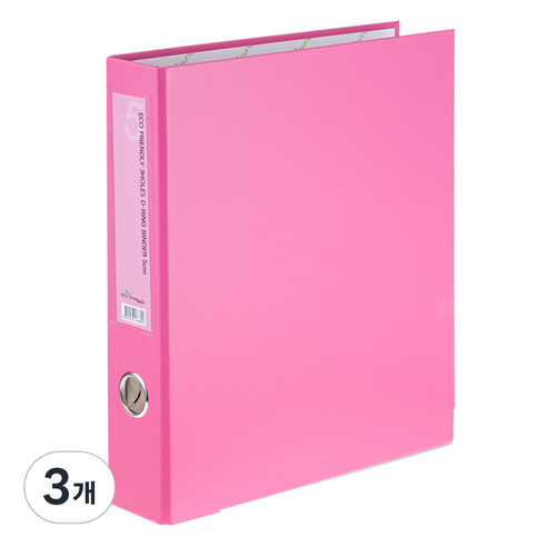 청운 에코 3공D링 바인다 5cm A4, 분홍, 3개