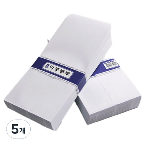 문구마을 이중봉투 100 x 205 mm, 화이트, 500개