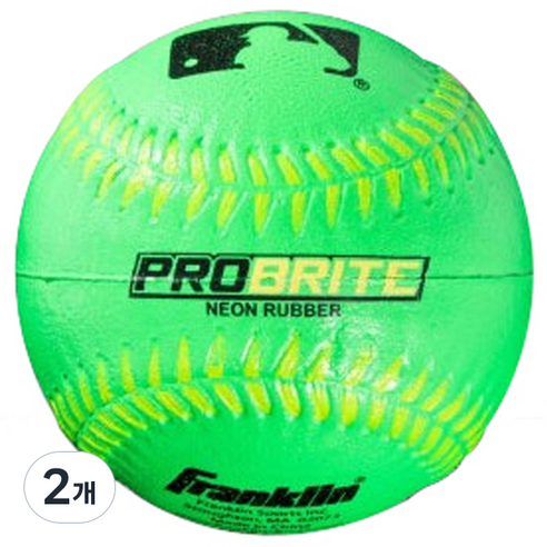 프랭클린 MLB 러버 네온 안전구 야구공, 23342, 2개