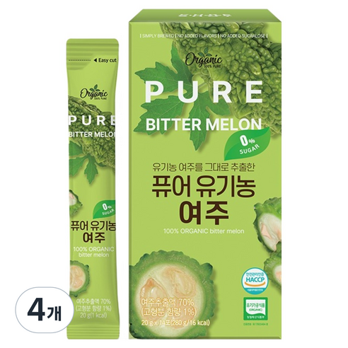 천호엔케어 퓨어 유기농 여주스틱 14p, 280g, 4개