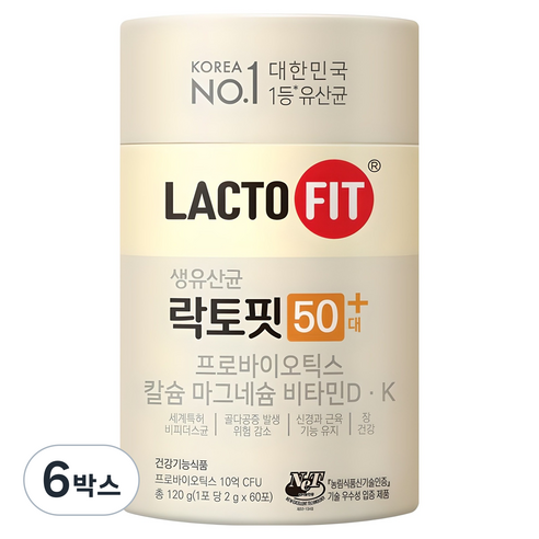 락토핏 50대 유산균, 120g, 6박스