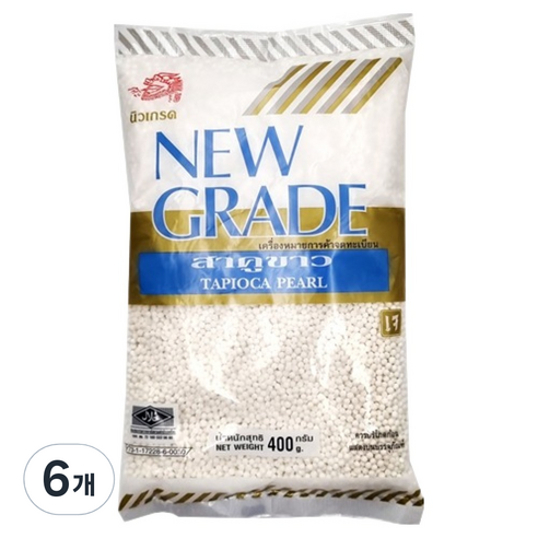 뉴그레이드 타피오카 미니 사고펄 화이트, 400g, 1개입, 6개