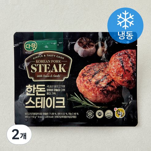다향오리 한돈스테이크 4개입 (냉동), 440g, 2개