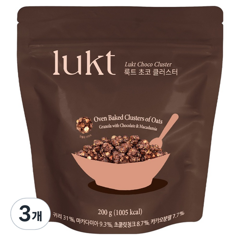 룩트 초코 클러스터, 200g, 3개