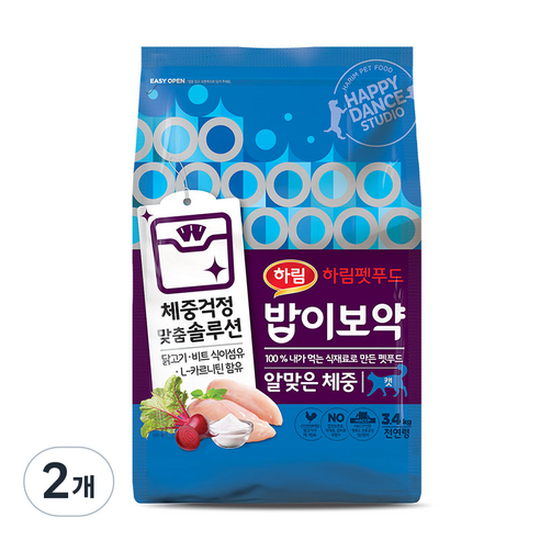 밥이보약 전연령 고양이 기능성 사료, 다이어트(체중감소), 3.4kg, 2개