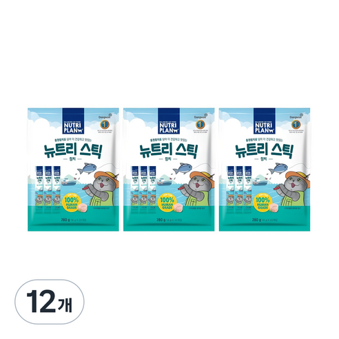 동원뉴트리플랜 고양이 뉴트리 스틱, 참치 × 280g × 12개